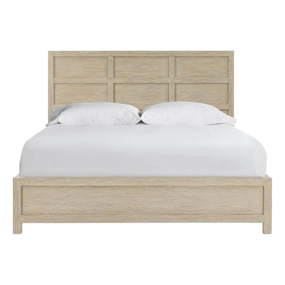 Pemberly Row Dockside 6-Panel Oak Queen Bed with Reversible Rails