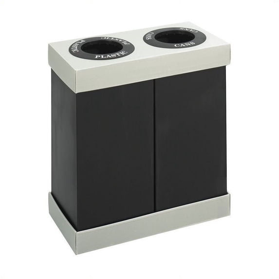 Pemberly Row Double Bin Recycling Center in Black