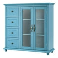 thumbnail image 1 of Pemberly Row Drawers & Doors Buffet Sideboard Table Kitchen Storage Cabinet-Blue, 1 of 11