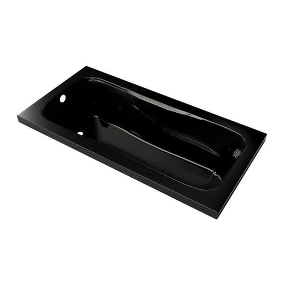 Pemberly Row Drop-In Bathtub with Classic Interior & Molded Armrests in Black
