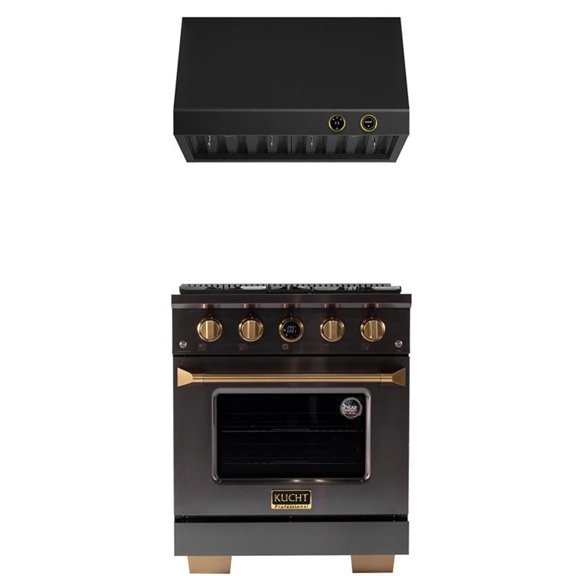 Pemberly Row Dual Fuel Range Propane Gas in Titanium Under Cabinet Range Hood