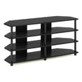 thumbnail image 1 of Pemberly Row Easy Assembly 4-Tier Corner TV Stand for TV up to Blackwood/Black, 1 of 6