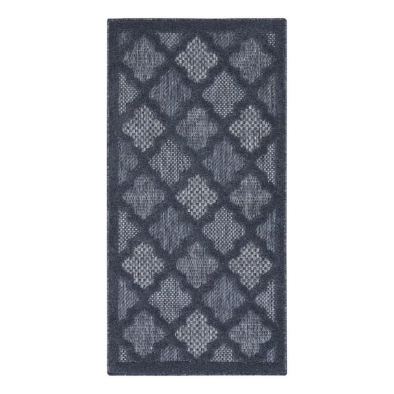Pemberly Row Easy Care 2'x4' Navy Blue Fabric Modern Area Rug (2'x4')