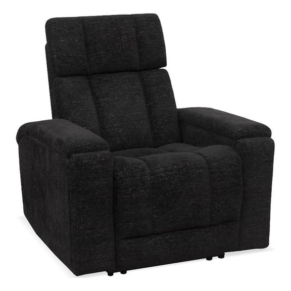 Pemberly Row Ebony Zero Gravity Power 3 Seat Home Theater Seating