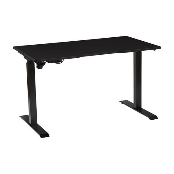 Pemberly Row Electric Height Adjustable Standing Desk in Black Eco Wood