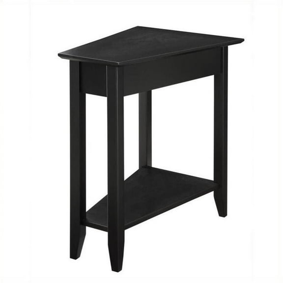 Pemberly Row End Table Coffee Accent Table Rectangle in Wood - Black