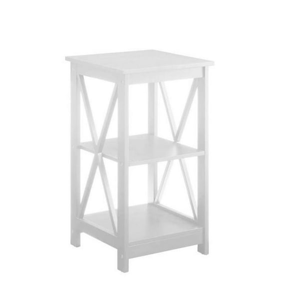 Pemberley Row Wood White End Table Square 24" Unassembled