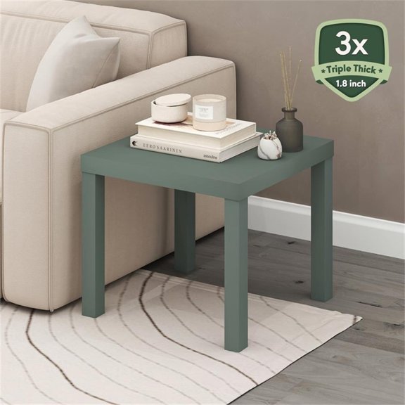 Pemberly Row End Table with 1.8" Thick Tabletop in Sage Green