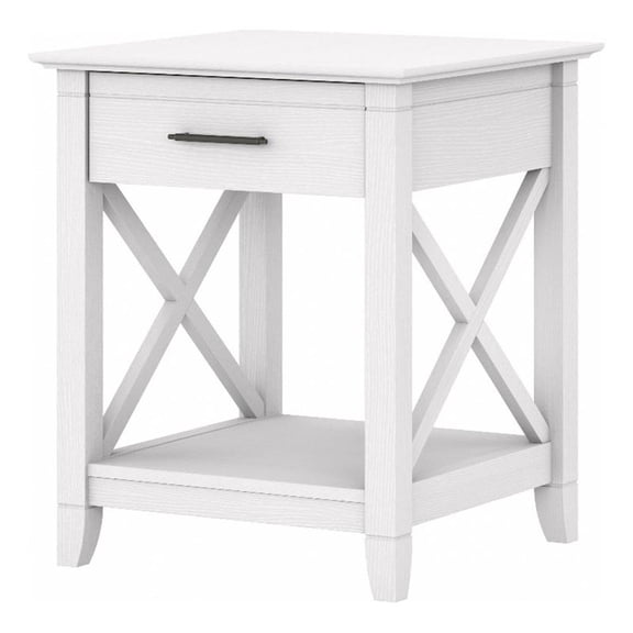 Pemberly Row End Table with Storage in Pure White Oak - Engineered Wood