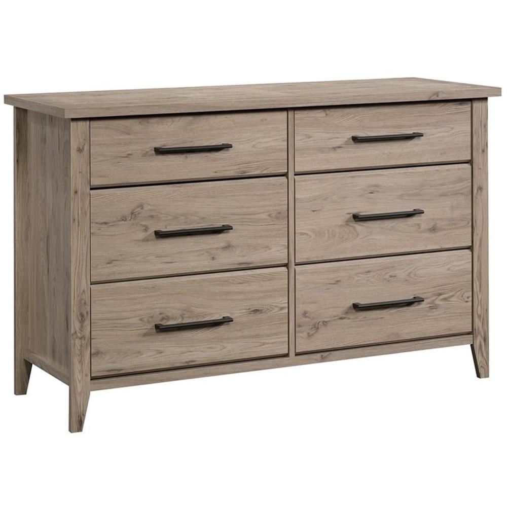 Pemberly Row Engineered Wood 6-Drawer Bedroom Dresser in Laurel Oak