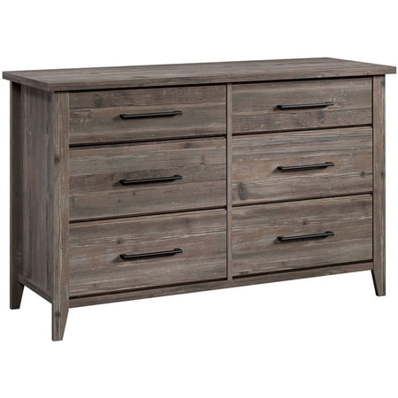 Pemberly Row Engineered Wood 6-Drawer Bedroom Dresser in Pebble Pine