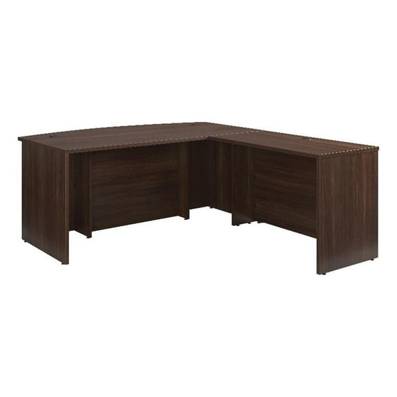 Pemberly Row Engineered Wood 72"x36" Desk with Return Bundle in Noble Elm/Brown