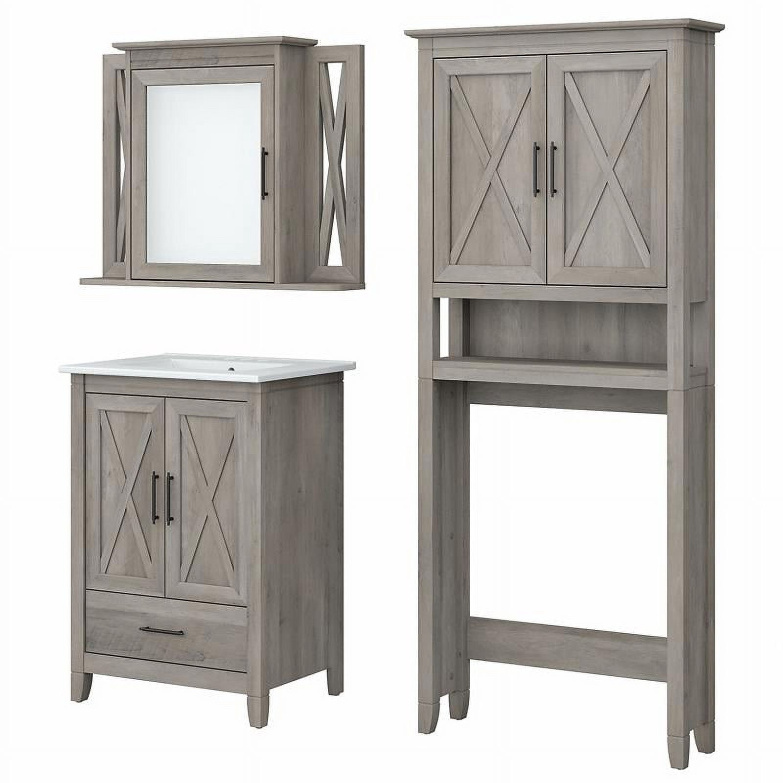 Pemberly Row Engineered Wood Bathroom Vanity Set with Space Saver in ...