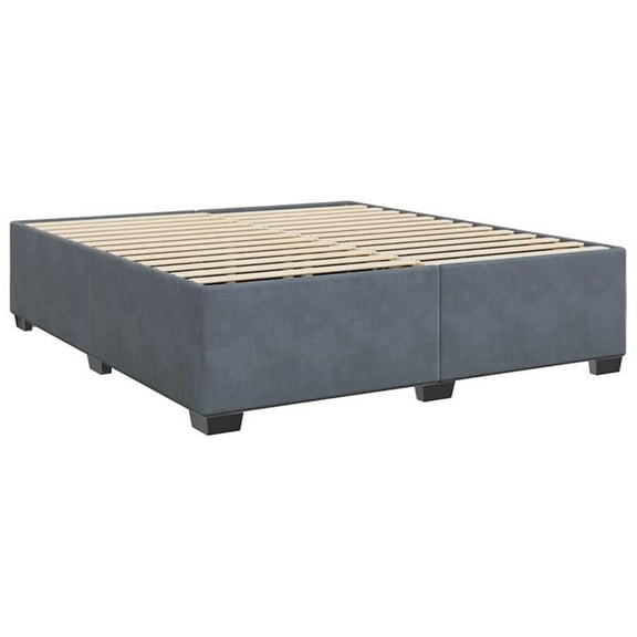 Pemberly Row Engineered Wood California King Bed Frame in Dark Gray