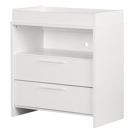 Pemberly Row Engineered Wood Changing Table with Drawers Storage in White