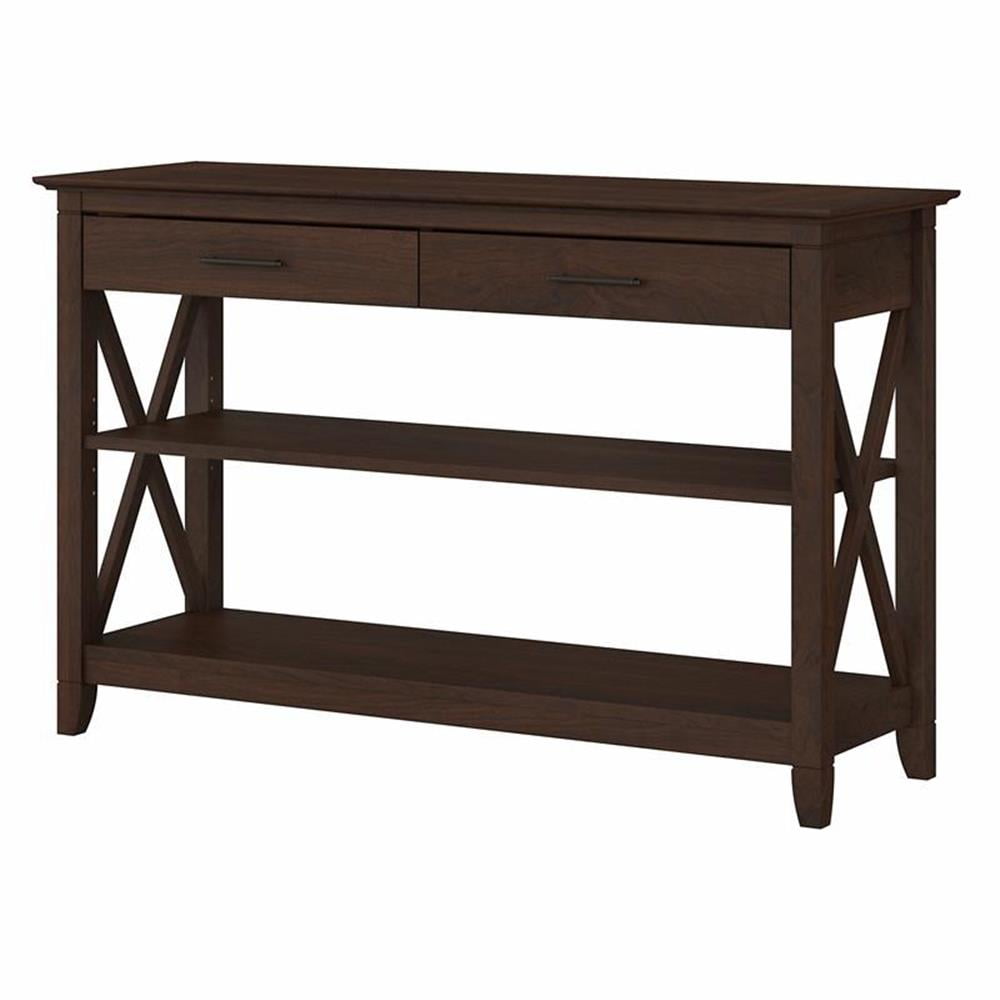 Pemberly Row Engineered Wood Console Table with Drawers and Shelves in ...