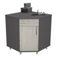 thumbnail image 1 of Pemberly Row Engineered Wood Corner Garage Storage Cabinet in Dark Gray, 1 of 12