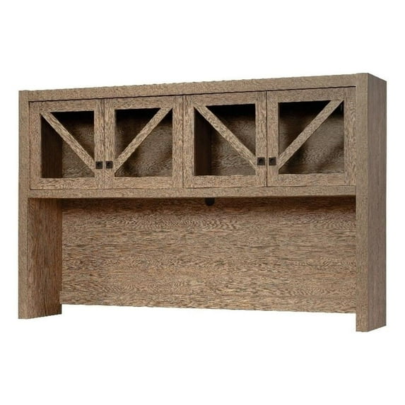 Pemberly Row Engineered Wood Large Hutch in Brushed Oak Finish