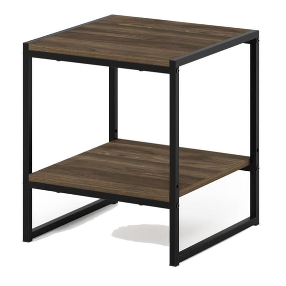 Pemberly Row Engineered Wood Living 2-Tier End Table in Columbia Walnut