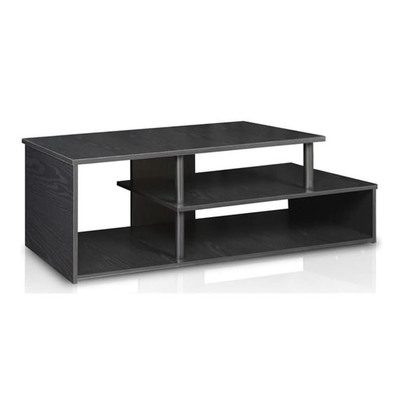 Pemberly Row Engineered Wood Low Rise TV Stand for TV up to 46" in Black