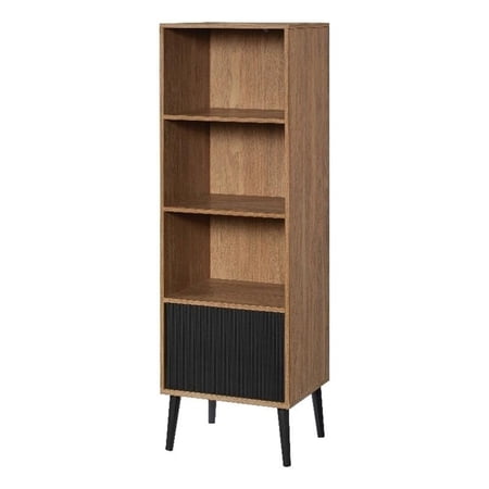 Pemberly Row Engineered Wood/Metal Storage Cabinet in Serene Walnut