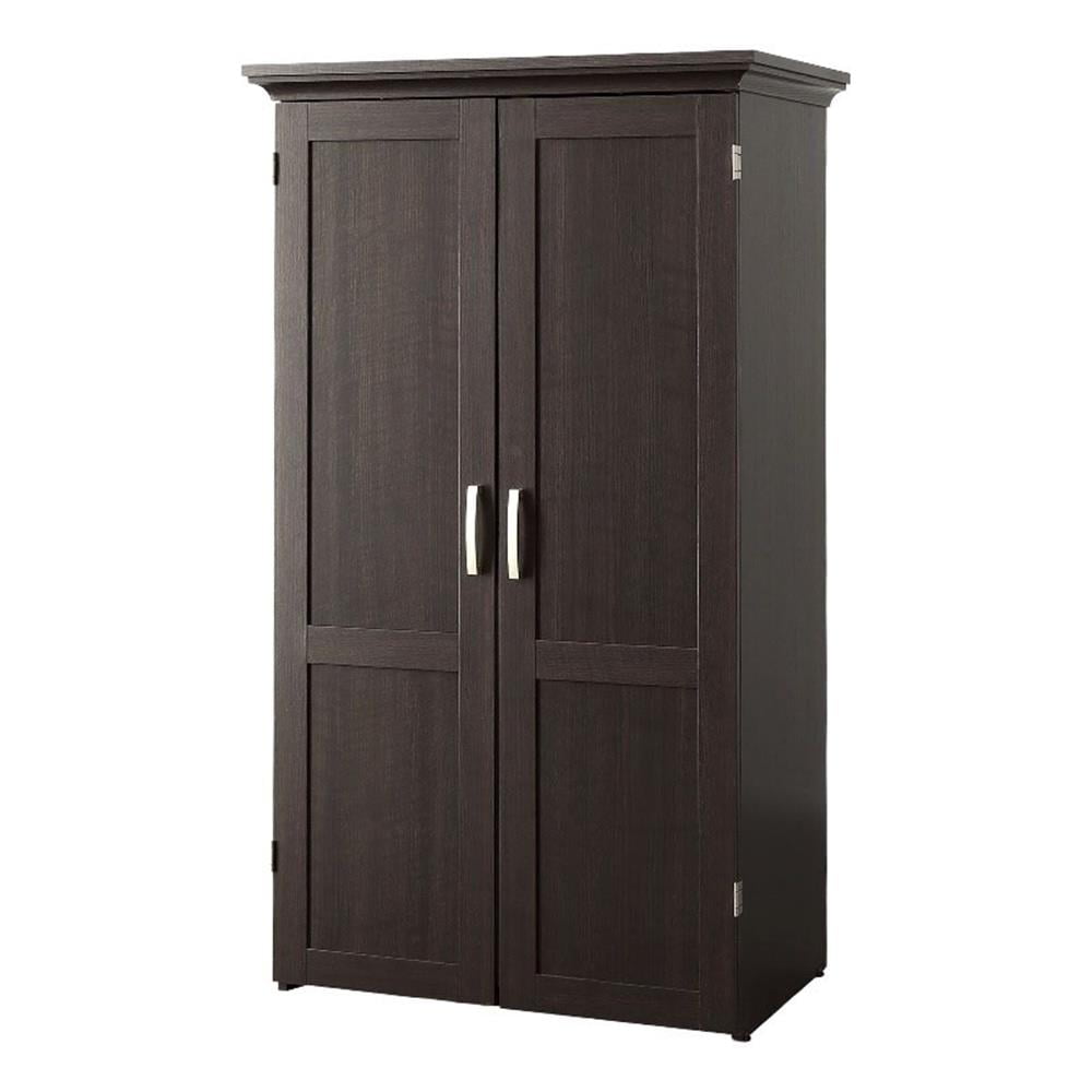 Pemberly Row Engineered Wood Multi-Purpose Armoire in Dakota Oak Finish ...