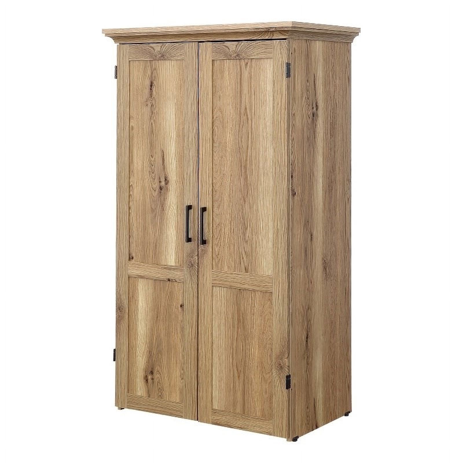 Pemberly Row Engineered Wood MultiPurpose Armoire in Timber Oak Finish