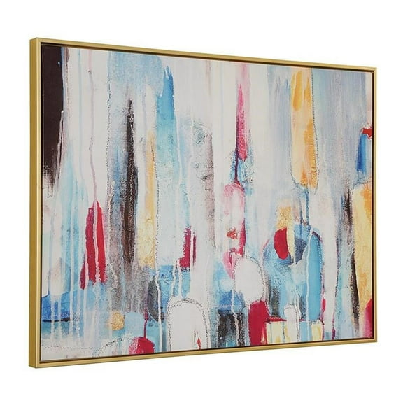 Pemberly Row Engineered Wood Rainy Forest Abstract Wall Art 30x39 w/ Gold Frame