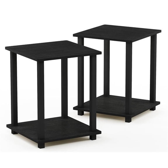 Pemberly Row Engineered Wood Simplistic End Table in Americano Black (Set of 2)