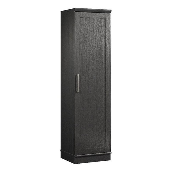 Pemberly Row Engineered Wood Single Door Pantry in Raven Oak Finish