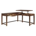 thumbnail image 1 of Pemberly Row Engineered Wood Sit-to-Stand L-Desk in Brushed Walnut Finish, 1 of 11