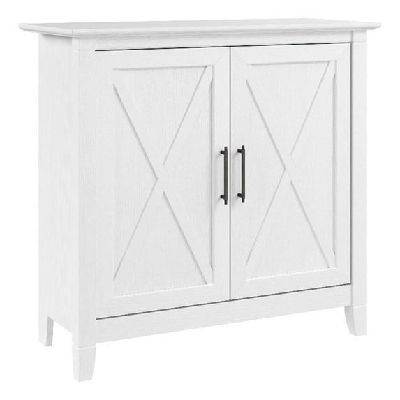 Pemberly Row Engineered Wood Small Storage Cabinet with Doors in Pure White Oak