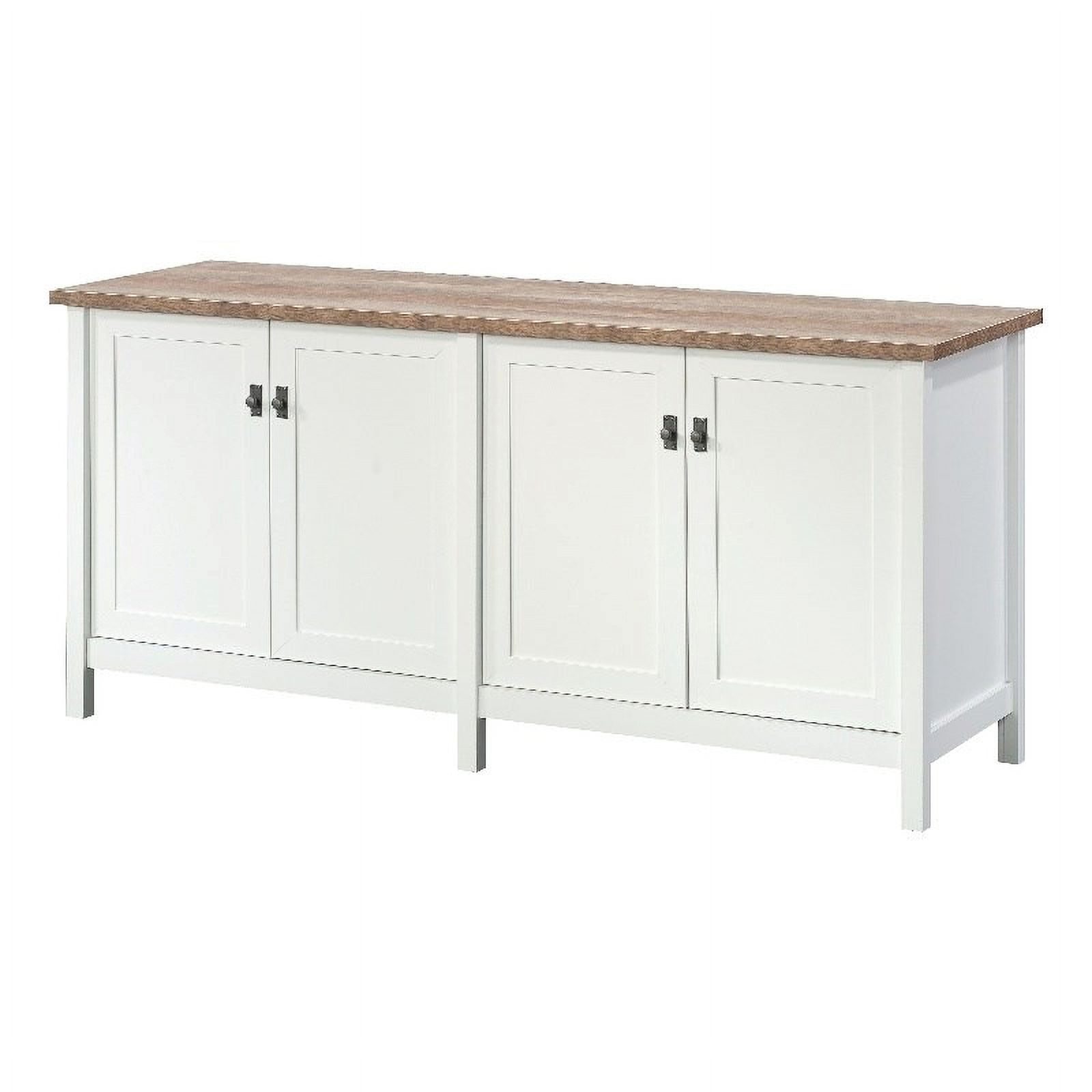 Pemberly Row Engineered Wood Storage Credenza in White Finish