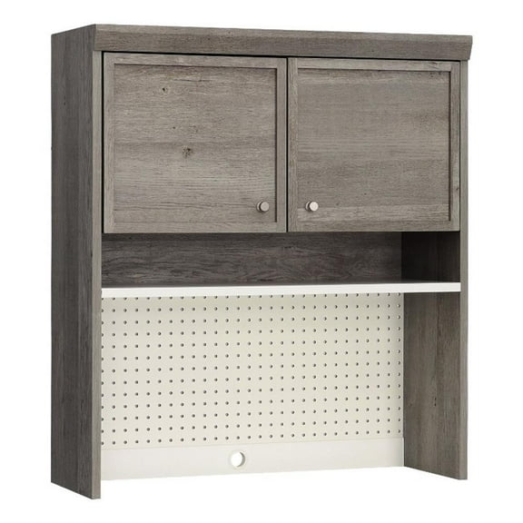 Pemberly Row Engineered Wood Storage Hutch in Mystic Oak Finish