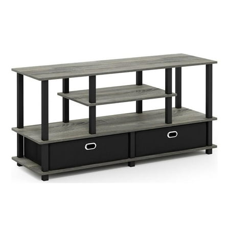 Pemberly Row Engineered Wood TV Stand for TVs up to 55" in Oak Gray/Black