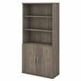 thumbnail image 1 of Pemberly Row Engineered Wood Tall 5 Shelf Bookcase with Doors in Modern Hickory, 1 of 9