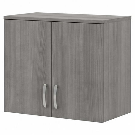 Pemberly Row Engineered Wood Wall Cabinet with Doors and Shelves - Platinum Gray
