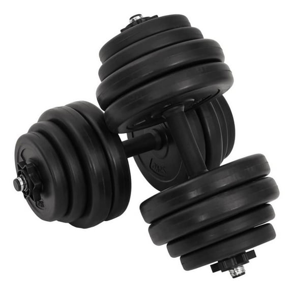 Pemberly Row Ergonomic Dumbbells in Black with 4 Star Locks (Set of 2)