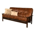 thumbnail image 1 of Pemberly Row Espresso Futon with Saddle Brown Faux Leather Mattress, 1 of 3