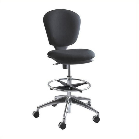 Pemberly Row Extended Height Drafting Chair in Black