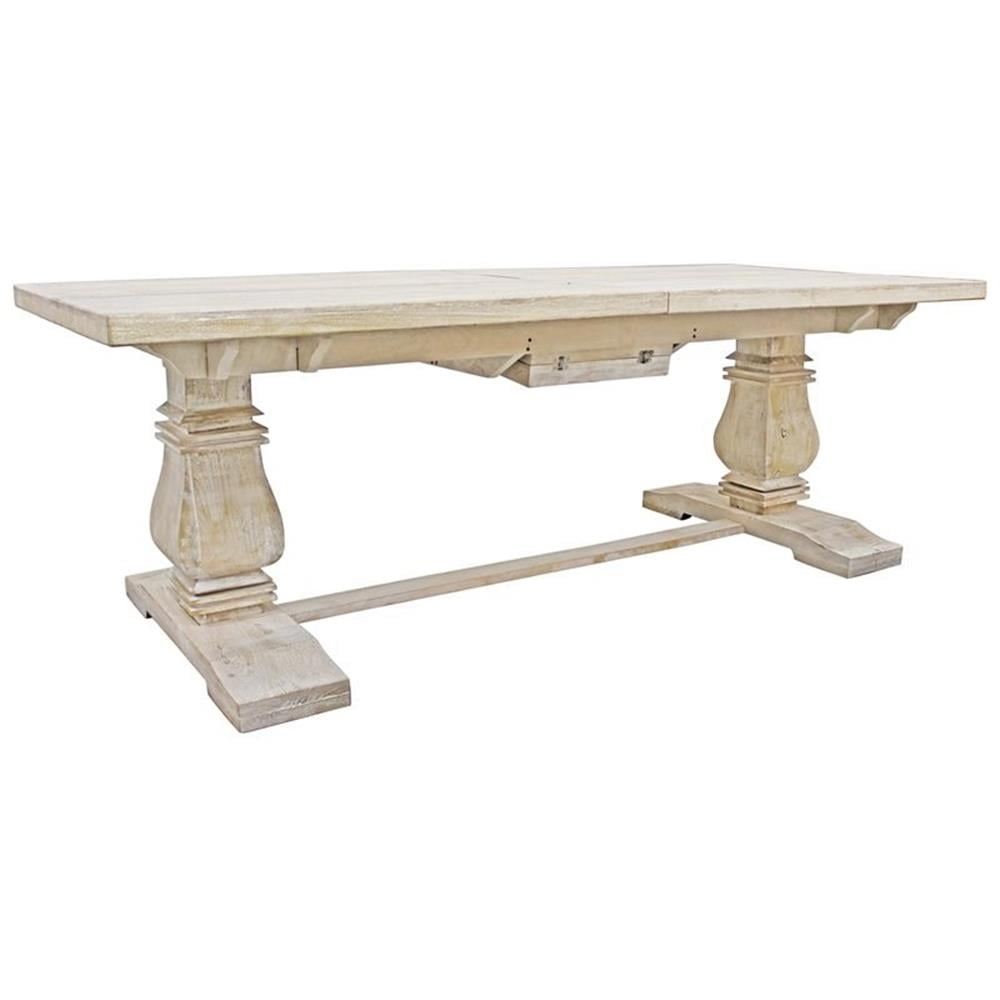 Pemberley Row Mango Solid Wood White Wash Dining Table Rectangular ...