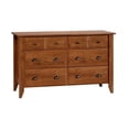 thumbnail image 1 of Pemberly Row Extra Deep 6 Drawer Double Bedroom Dresser in Oiled Oak, 1 of 3