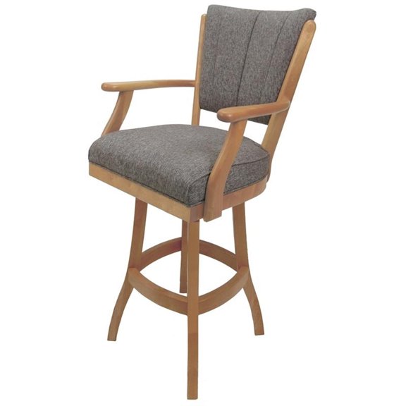 Pemberly Row Extra Tall 34" Solid Wood Bar Stool in Mojave Gray/Natural
