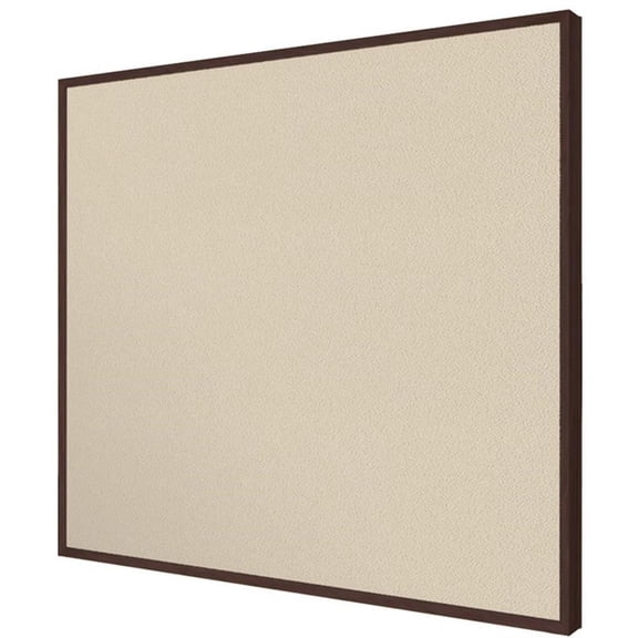 Pemberly Row Fabric 3' x 4' Bulletin Board with Cherry Trim in Beige