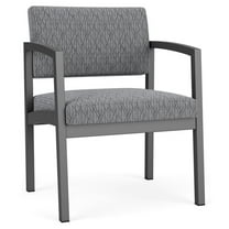 Pemberly Row Fabric Oversize Guest Chair in Charcoal/Adler Gray Flannel