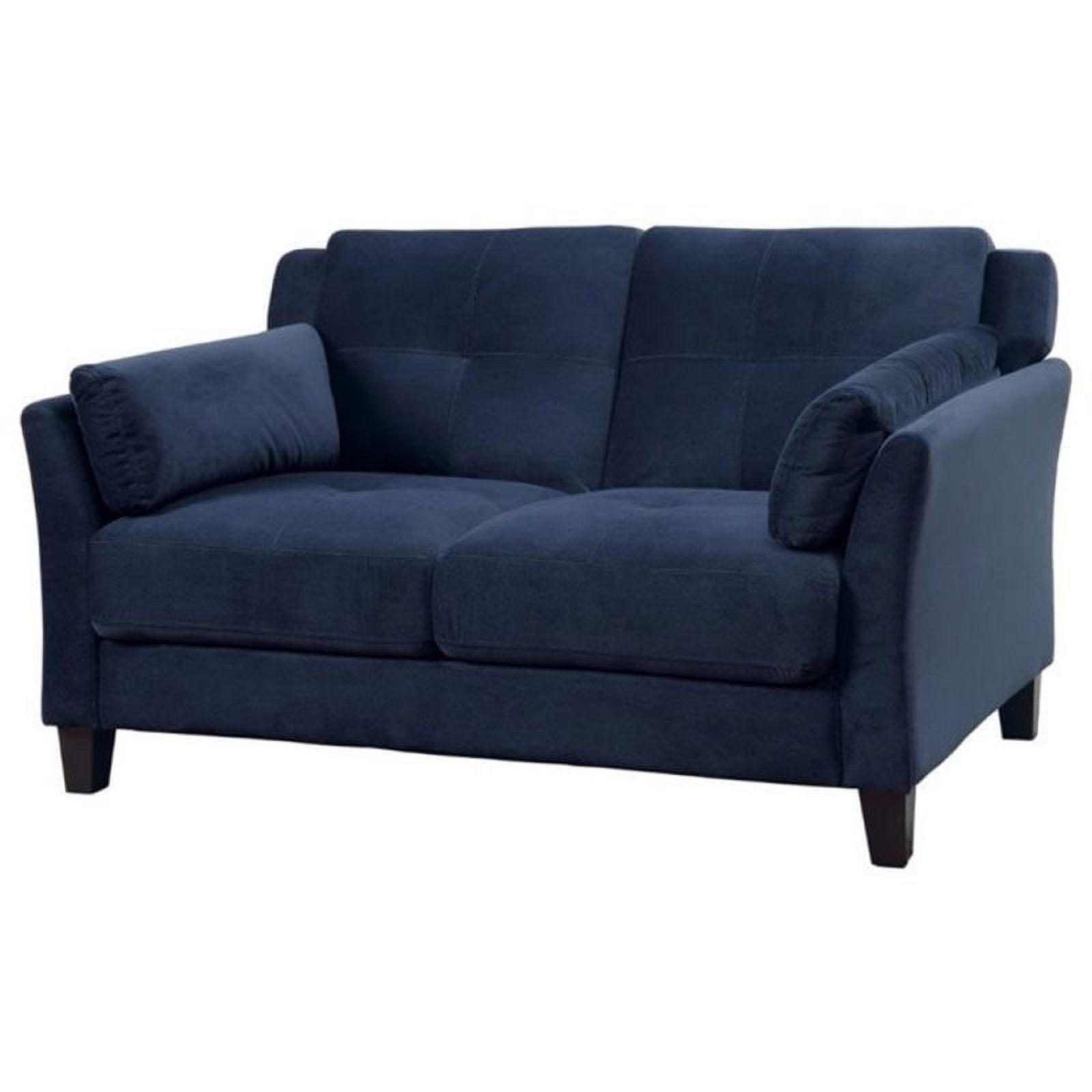 Pemberly Row Fabric Tufted Loveseat in Navy