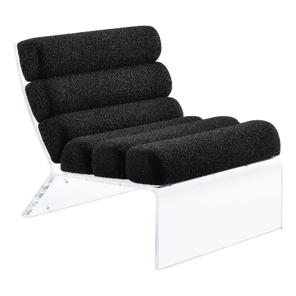 Pemberly Row Fabric Upholstered Accent Chair with Clear Acrylic Frame ...