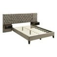 thumbnail image 1 of Pemberly Row Fabric Upholstered Eastern King Bed in Light Brown, 1 of 7