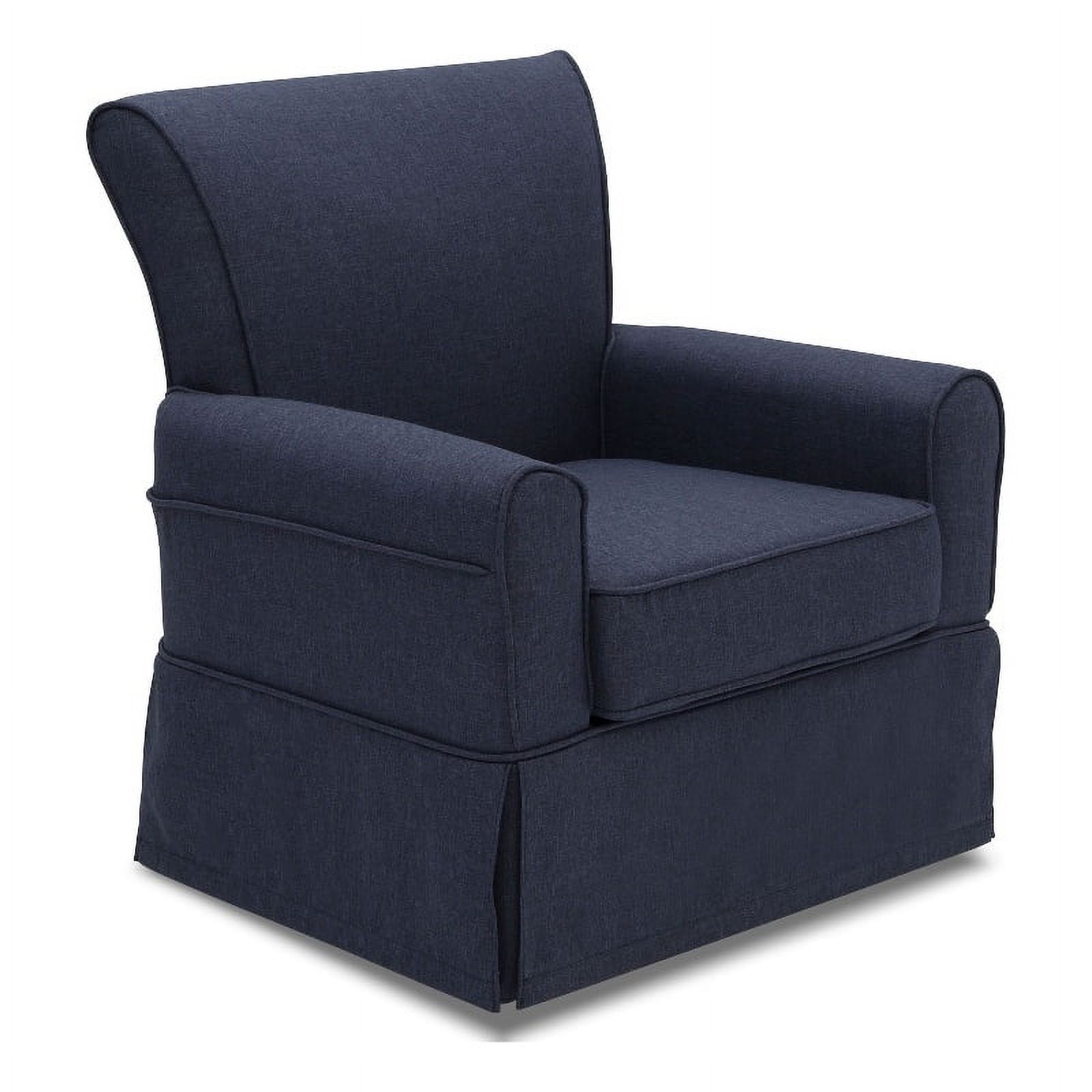 Pemberly Row Fabric Upholstered Swivel Glider Rocker Chair in Sailor ...