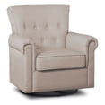 thumbnail image 1 of Pemberly Row Fabric and Wood Glider Swivel Rocker Chair in Flax Gray, 1 of 5